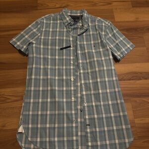 Tommy Hilfiger Men's Light Blue Checkered Shirt